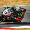"Ducati 1299 in pista a Grobnick Rijeka, Croazia, con pilota che indossa una tuta Sparta personalizzata su misura: l'unione perfetta tra performance, stile e sicurezza."
